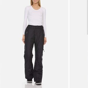 Arctic Quest Black Snow Pants Cargo Ski Pants Water Resistant Size Large